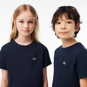 Resim Lacoste Bisiklet Yaka Çocuk Lacivert T-Shirt 