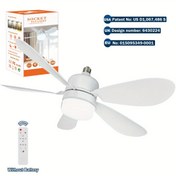 Resim Uzunluğunda 20.5 İnç LED Tavan Fanı Uzaktan Kumanda ile, E26/E27 Soket Kurulumu, Ayarlanabilir Parlaklık 3000K-6500K, 3 Hız, Zamanlayıcı, Hafıza Fonksiyonu, Yatak Odası, Garaj, Oturma Odası için İdeal - Beyaz Bıçak, Dört Mevsim Kullanımı, İki Bir Arada Fan ve Işık Sistemi 