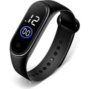 Resim Hanyang M4-Siyah Erkek Kadın Spor LED Dijital Saat Erkekler LED Izle Silikon Elektronik Saat Çift Saatler Saat Relogio Dijital Montre Ev (Yurt Dışından) 