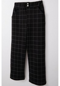 Resim Breeze Kız Çocuk Kare Desenli Pantalon 8-14 Yaş, Siyah Siyah 