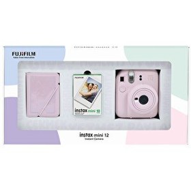 Resim Fujifilm Instax Mini 12 Pembe Fotoğraf Makinesi - 10'lu Film ve 28'li Mini Albüm Bundle Box 
