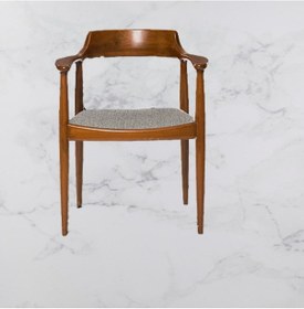 Resim Sandalye Zus586 TAM EĞİK KOLÇAK Kayın Torna RETRO İskelet Parlak Ceviz Babyface kumaş El Yapım 