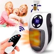 Resim Fanlı Elektrikli Isıtıcı Karavan Için Taşınabilir 220 Volt Fişe Takılan 500 Watt Isıtıcı Kumandalı 