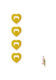 Resim Kalp Sarkıt Strafor Süs, 17 Cm X 4 Adet - Altın 