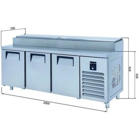 Resim Make Up Buzdolabı - 3 Kapılı - Alçak 200x70x97 Cm 