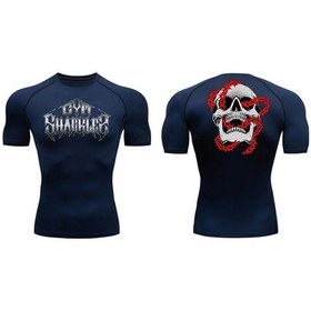 Resim Snapbuy Erkek Grafik Baskılı Sıkıştırma Atletik T-shirt Spor Koşu Egzersizmercan Kırmızı Mercan Kırmızı 