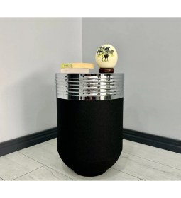 Resim Evden İste Elegant Dekoratif Krom Darbuka Siyah Sehpa 60CM 