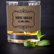 Resim Babaya Hediye Vizon Deri Kaplama Viski Bardağı 