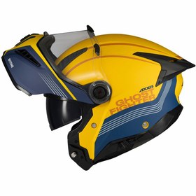 Resim Axxis Ghostfighter Sv Bitone C13 Yellow Motosiklet Çene Açılır Kask Sarı Siyah 