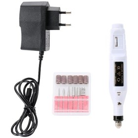 Resim Mini Elektrikli Matkap Aleti Tırnak Jel Oje Temizleme Matkap Manikür Makinesi Taşlama Döner Alet Kiti Frezeleme, Kısaltma, Parlatma, Oymacılık İçin 