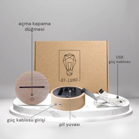 Resim BY-LAMP 3 Boyutlu Aşk Kız Ve Erkek Led Masa Lambası 