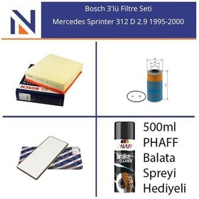 Resim Mercedes Sprinter 312 D 2.9 1995-2000 Bosch 3'lü Filtre Seti 
