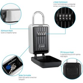 Resim Mühlen Safe Key 7 Şifreli Çelik Kasa Anahtar Kasası Kutusu Anahtarlık Askı Tipi Çelik Anahtar Kutusu 