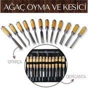 Resim FİXFLEX HSNET Elena 12 Parça Çantalı Ağaç Oyma ve Kesici Set - FXH1150-9372 