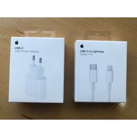 Resim Apple 20 W Usb-c Güç Adaptörü Mhje3tu/a Ve Usb-c - Lightning Kablosu (1m) - Mm0a3zm/a (1 Set) Orijinal 