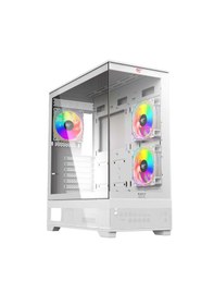 Resim CF925 Temperli Cam Gaming Oyuncu Kasası 3 Ledli Fanlı Beyaz - Kumandalı ve Modüllü ITX M-ATX ATX E-ATX Uyumlu 