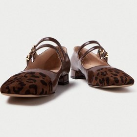 Resim Mubiano Hakiki Deri Collection Kadın Düz Rugan Babet Kahverengi/leopar - Mcsr1008 - Khlpr Kahverengi/leopar 