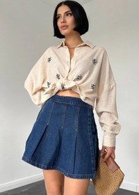 Resim Genel Markalar Krem Taş İşlemeli Gömlek 