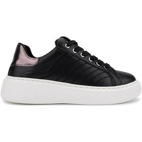 Resim Tamer Tanca Kadın Suni Deri Siyah Sneakers & Spor Ayakkabı 1065 065 Bn Ayk Sk25-26 Sıyah/platın Siyah 