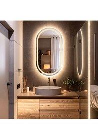 Resim Serava Günışığı Lazer Kumlamalı Lavabo & Banyo Aynası Dokunmatik Sensörlü 90 X 50 