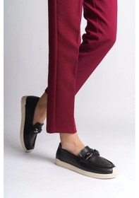 Resim Lızy Bağcıksız Ortopedik Rahat Taban Çiçek Desenli Kadın Babet Ayakkabı Kt - Siyah Siyah 