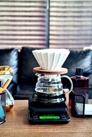 Resim HUBBYCHEF Kahve Demleme Seti Dripper Kahve Terazisi 3 kg 0.1 gr 