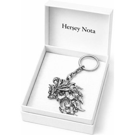 Resim Gümüş Renk Anime Final Fantasy Xvı Bahamut Desenli Metal Anahtarlık Unisex Yetişkin 