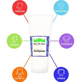 Resim My Oh My-Spearmint Shine | Organik Tatlı Nane Uçucu Yağlı Florürlü Çocuk Diş Macunu 