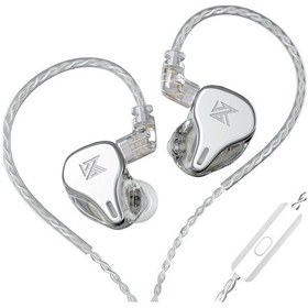 Resim Kz Dq6 Üçlü Dinamik Sürücülü Mikrofonlu Kulaklık, Gümüş 