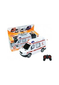 Resim Uzaktan Kumandalı Ambulans Full Fonksiyonlu Işıklı Oyuncak Araba 20 Cm - Eğitici 112 Acil Servis Çok Renkli 