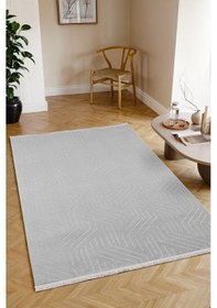 Resim Kaymaz Taban Yıkanabilir Modern Salon Mutfak Oturma Odası Çocuk Odası Halısı 5025 Gri 