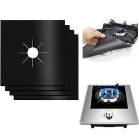 Resim 8 adet Premium Ocak Yanıcı Kapakları, 0.15mm Kalınlık, Tekrar Kullanılabilir, Yapışmaz, Temizlemesi Kolay - Mutfak Güvenliği için Dayanıklı Gaz Ocak Koruyucuları 