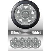 Resim Fiat Tempra Panda 13" Inç Uyumlu 4 Adet 1 Takım Gri Kırılmaz Esnek Jant Kapağı 004 