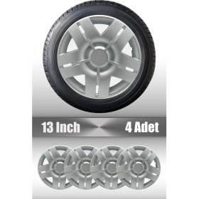 Resim Fiat Doblo Fiorino 13" Inç Uyumlu 4 Adet 1 Takım Gri Kırılmaz Esnek Jant Kapağı 004 