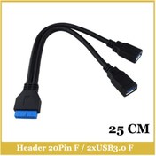 Resim Ti-Mesh Header 20Pin F / 2Xusb3.0 A F - 25Cm 