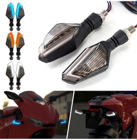 Resim Sones Mk-236 4 Adet 22led Motosiklet V Hattı İki Renkli Dönüş Işığı Sinyal Açısı Işık Sarı Beyaz 