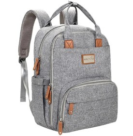 Resim Kary Me Gri Şık Bebek Bakım Çantası Sırt Tipi 42x30x16 cm 