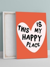 Resim Postermanya Happy Place, Mutlu Yer Manifest, Olumlama, Mantra, Spiritüel, Meditasyon Kanvas Tablo - Tuval Tablo 
