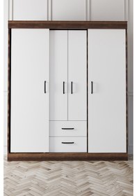 Resim Fulya 4 Kapak 2 Çekmece Gardırop 