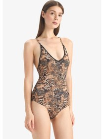 Resim Defacto Regular Fit Leopar Desenli Mayo-fall İn Love E3901ax25smbk81 Siyah 
