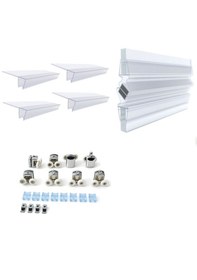 Resim Ayrıntıshop Duşakabin Mıknatıslı Fitil Rulman Seti Mıktatis+yan Suluk Krom Teker Şeffaf+krom 