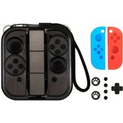 Resim Gaojunshop01 Nintendo Switch Ve Oled İçin 10lu Aksesuar Seti Şeffaf Siyah Kılıf Oyun Kartı Yuvası 