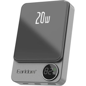 Resim Earldom PD24 10.000 Mah 20W Kablosuz Şarjlı Pd Hızlı Şarj Mini Powerbank - Gri 