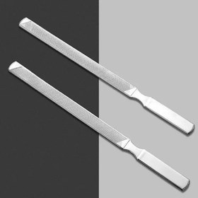 Resim 1 Adet Profesyonel Paslanmaz Çelik Çift Taraflı Tırnak Törpüsü - 13.0 cm Dayanıklı Manikür Aracı Dokulu Hassas Yüzeyli, Kokusuz ve Formaldehitsiz, Kuaför & Ev Tırnak Bakımı için, Ergonomik Saplı, Tırnak Teknisyen Malzemeleri 