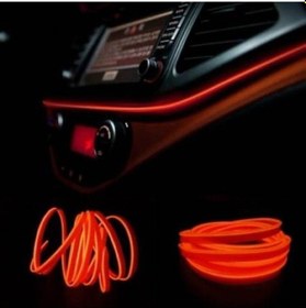 Resim Araç Araba Içi Torpido Ledi Renkli Ip Neon Led 2 Metre Turuncu Neon 