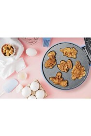 Resim Kurabiye ve Waffle Makinesi,yapışmaz Kaplama, 700W, Eğlenceli Dinozor Deseni 