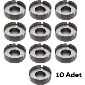 Resim Porsima 10'lu Etn-016 Paslanmaz Çelik Metal Kül Tablası Küllük 