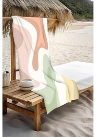 Resim Dijital Baskı Plaj Deniz Havlusu Soyut Desenli Peştamal Hvl0221 Renkli 