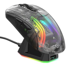 Resim Attack Shark X2 Pro Kablosuz Şeffaf Gaming Mouse, Şarj İstasyonlu 