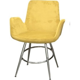 Resim Sandalye MAKİ Kollu Sarı Model Dökme Sünger Metal Transmisyon Çelik Nikelaj Babyfac kumaş El Yapım 